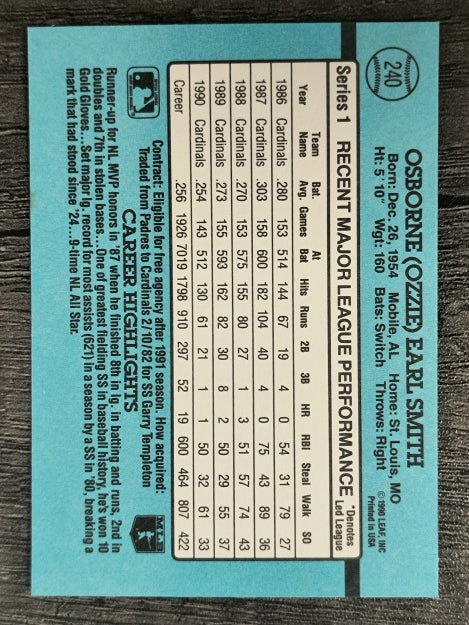 1991 Donruss #240 Ozzie Smith