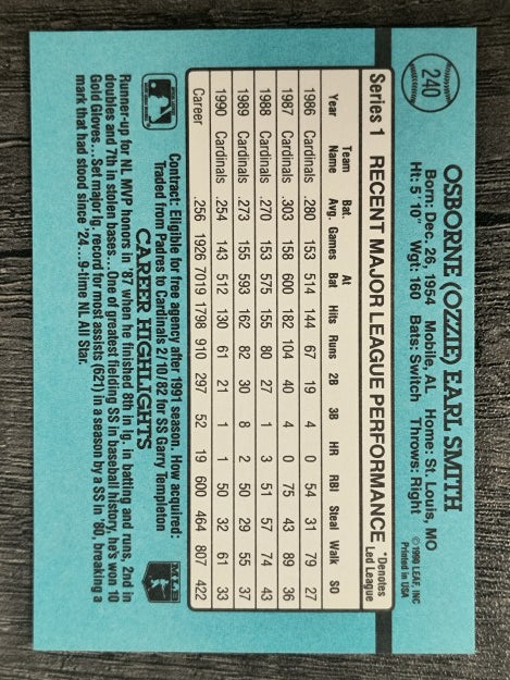 1991 Donruss #240 Ozzie Smith
