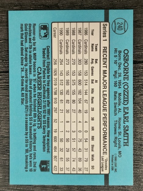 1991 Donruss #240 Ozzie Smith