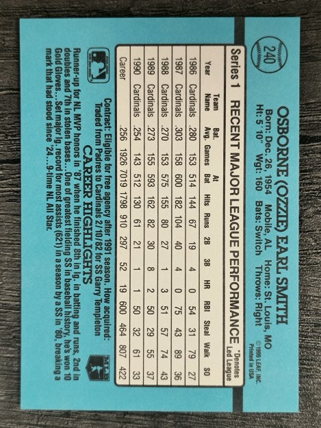 1991 Donruss #240 Ozzie Smith