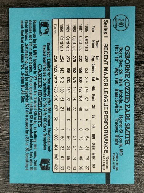 1991 Donruss #240 Ozzie Smith