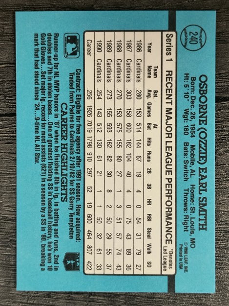 1991 Donruss #240 Ozzie Smith