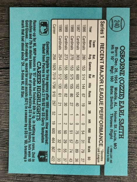 1991 Donruss #240 Ozzie Smith