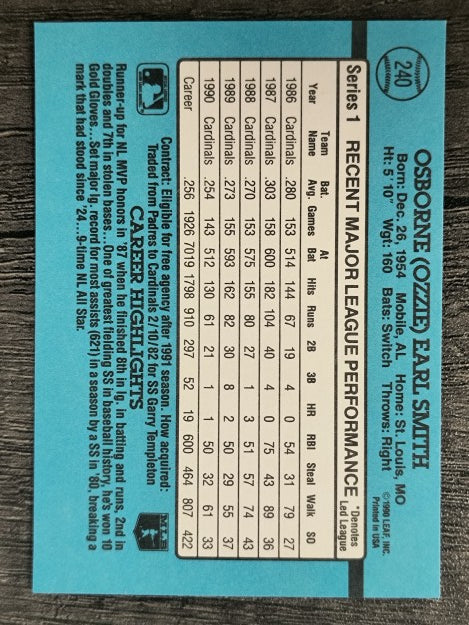 1991 Donruss #240 Ozzie Smith