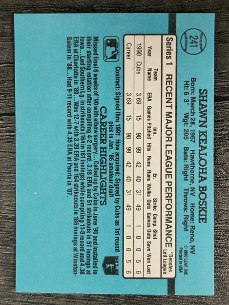 1991 Donruss #241 Shawn Boskie