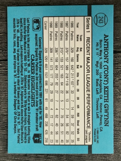 1991 Donruss #243 Tony Gwynn