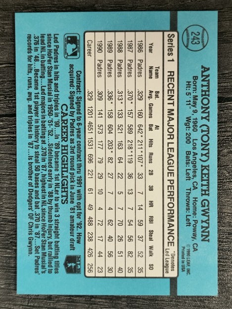 1991 Donruss #243 Tony Gwynn