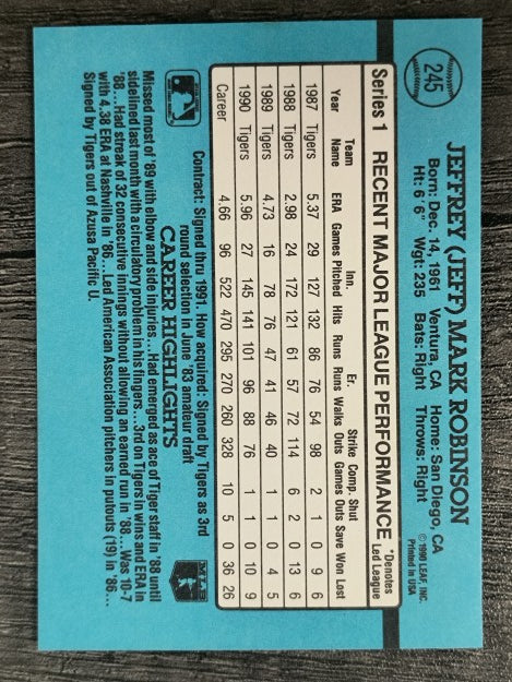 1991 Donruss #245 Jeff M. Robinson