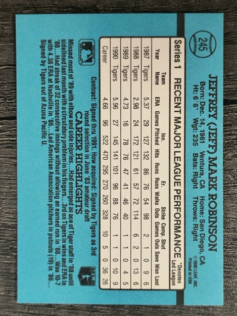 1991 Donruss #245 Jeff M. Robinson
