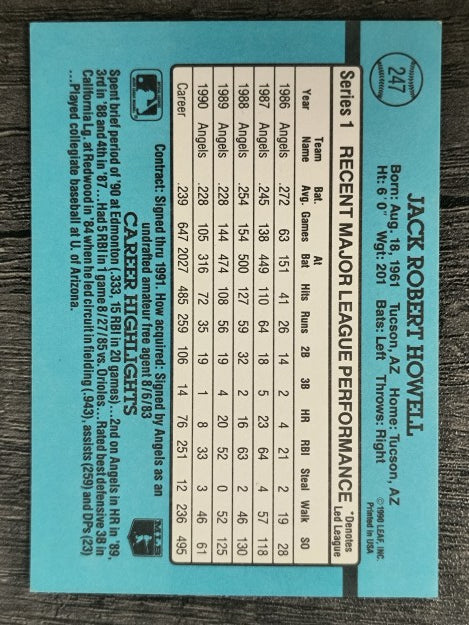 1991 Donruss #247 Jack Howell