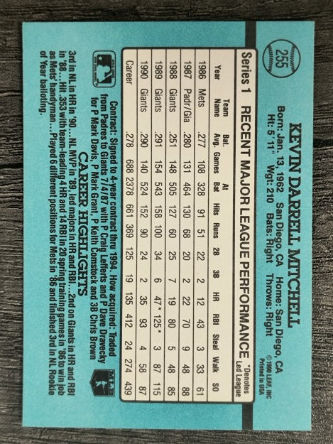 1991 Donruss #255 Kevin Mitchell