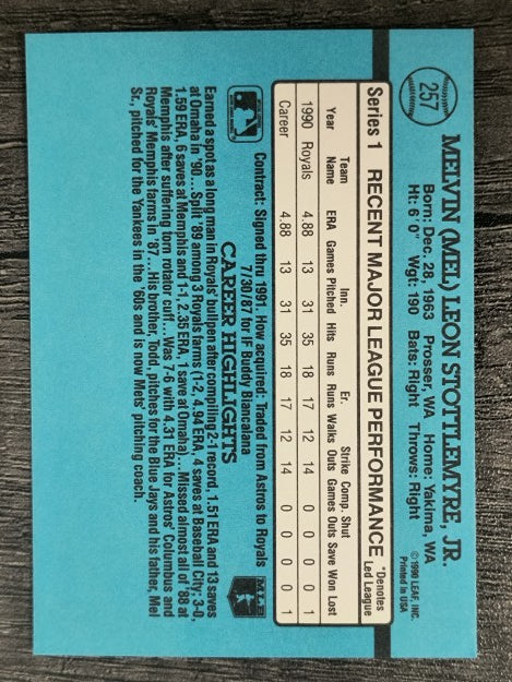 1991 Donruss #257 Mel Stottlemyre Jr.