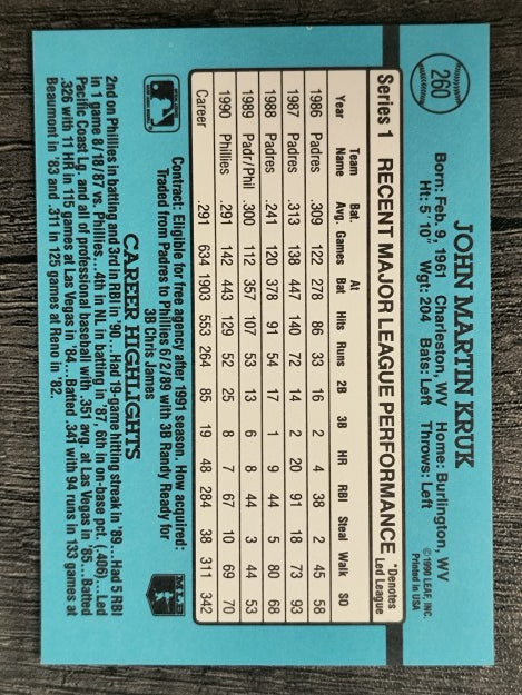 1991 Donruss #260 John Kruk