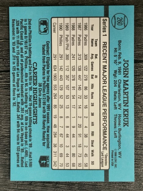 1991 Donruss #260 John Kruk