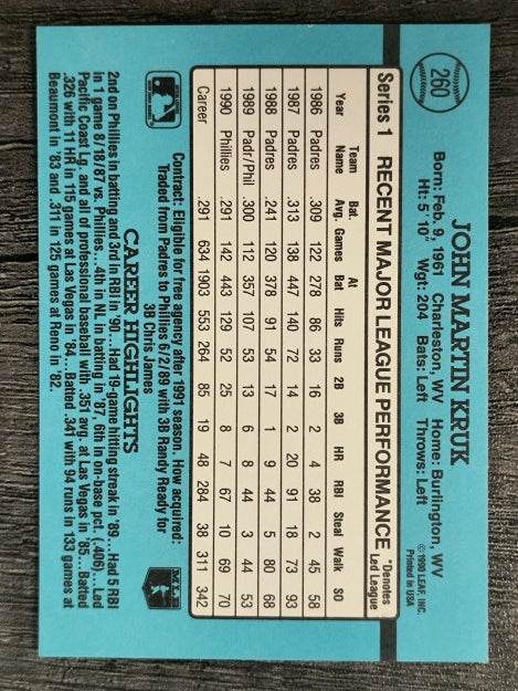 1991 Donruss #260 John Kruk