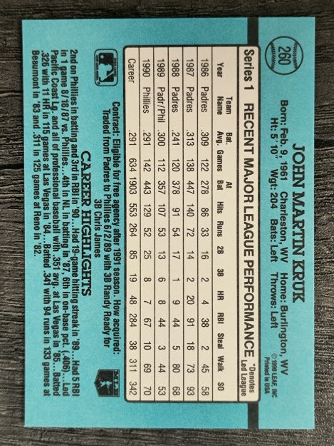 1991 Donruss #260 John Kruk