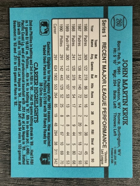1991 Donruss #260 John Kruk