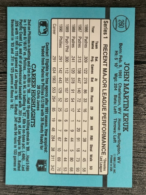 1991 Donruss #260 John Kruk