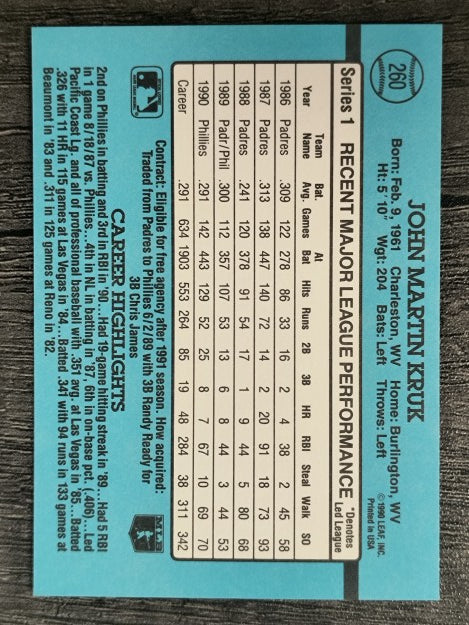 1991 Donruss #260 John Kruk
