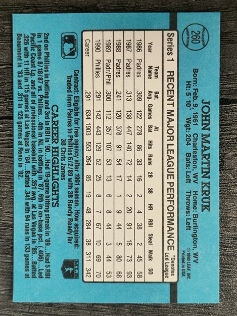 1991 Donruss #260 John Kruk