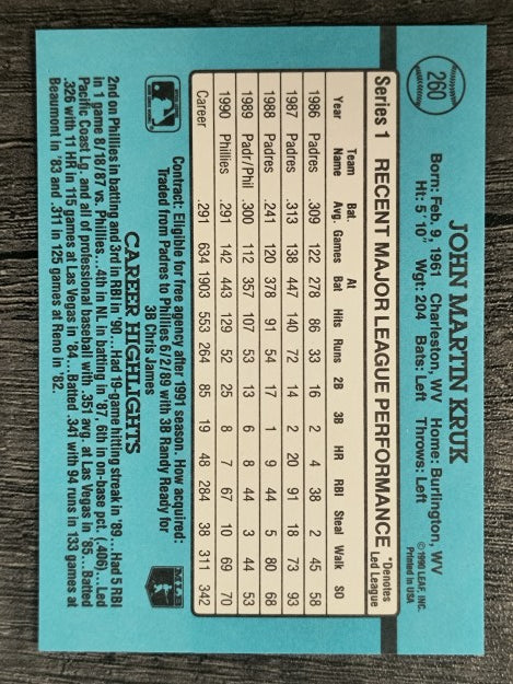 1991 Donruss #260 John Kruk