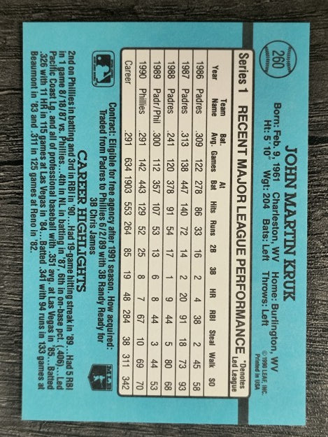 1991 Donruss #260 John Kruk