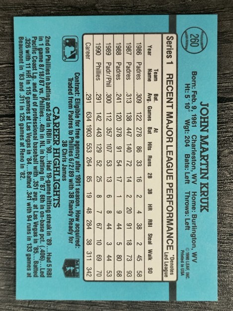 1991 Donruss #260 John Kruk