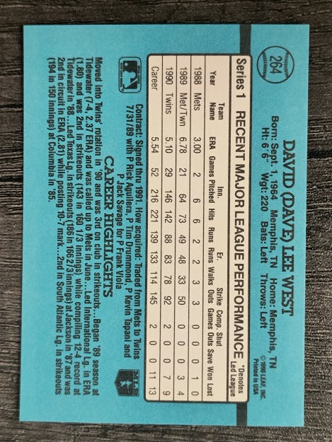 1991 Donruss #264 David West