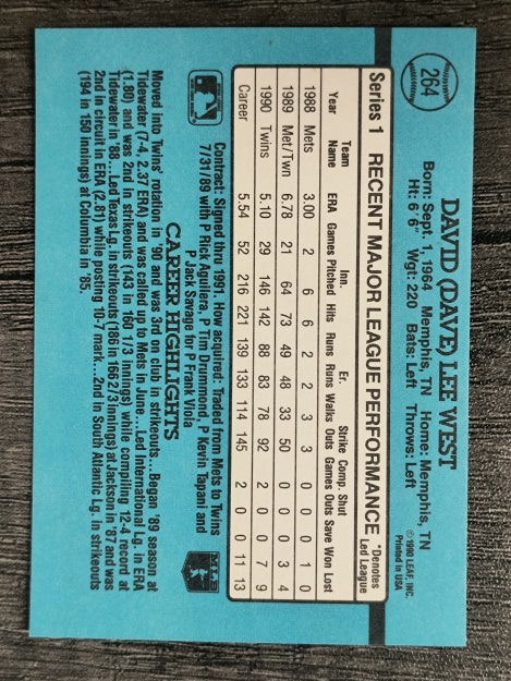 1991 Donruss #264 David West