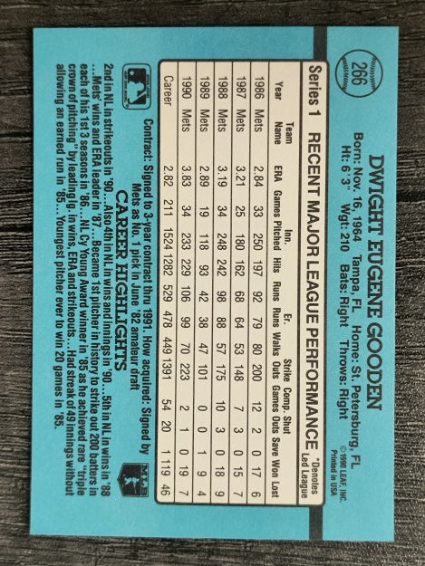1991 Donruss #266 Dwight Gooden