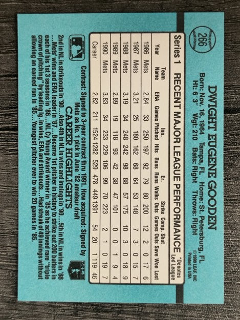 1991 Donruss #266 Dwight Gooden