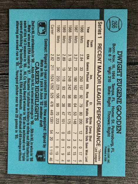 1991 Donruss #266 Dwight Gooden
