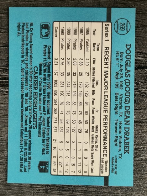 1991 Donruss #269 Doug Drabek