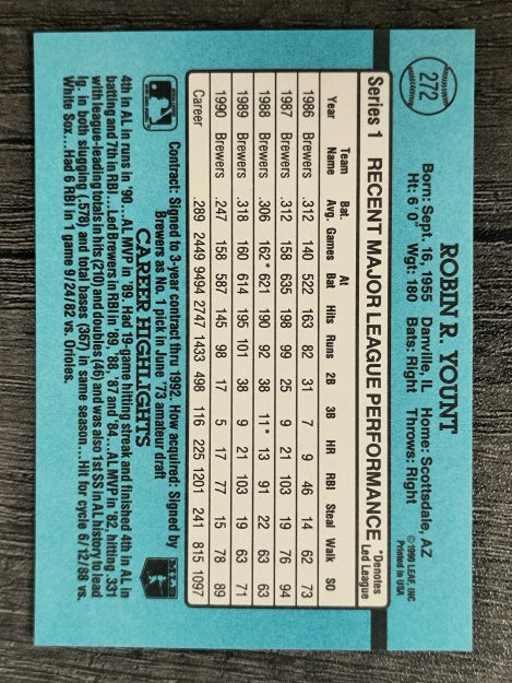 1991 Donruss #272 Robin Yount