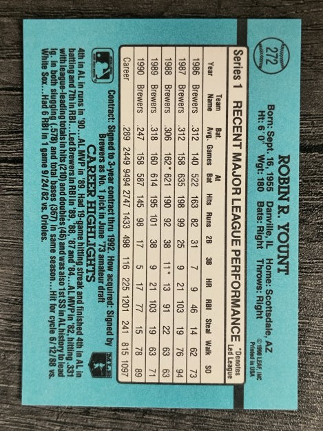 1991 Donruss #272 Robin Yount