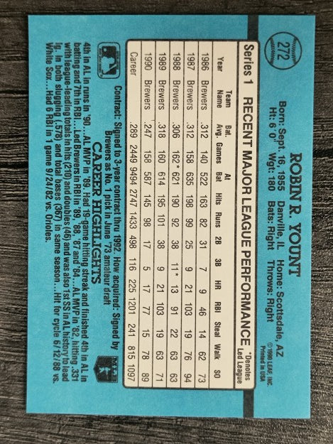 1991 Donruss #272 Robin Yount