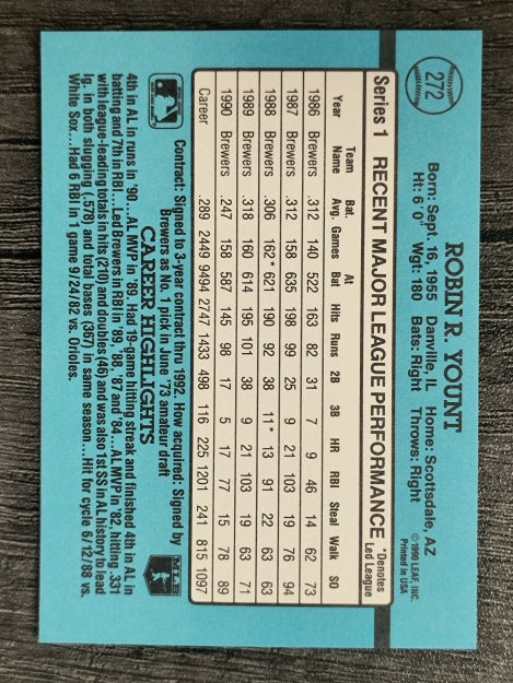 1991 Donruss #272 Robin Yount