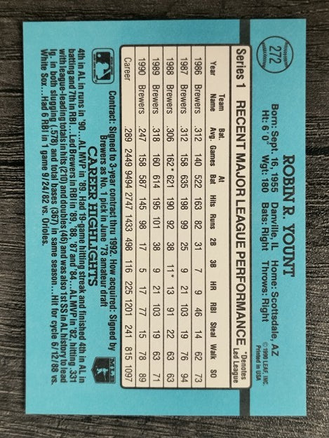 1991 Donruss #272 Robin Yount