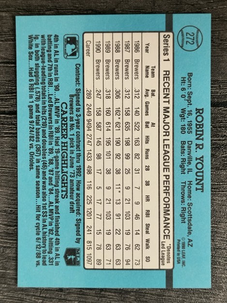 1991 Donruss #272 Robin Yount