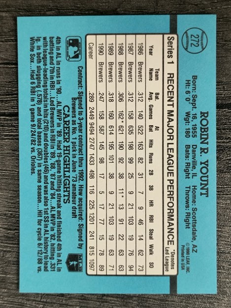 1991 Donruss #272 Robin Yount