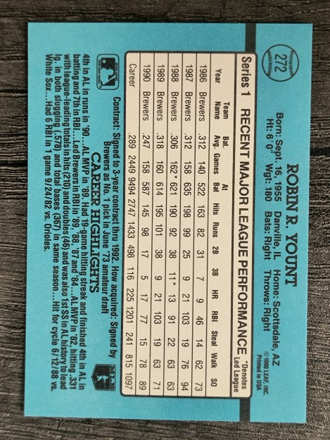 1991 Donruss #272 Robin Yount