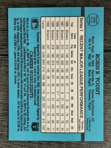 1991 Donruss #272 Robin Yount