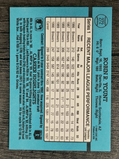 1991 Donruss #272 Robin Yount