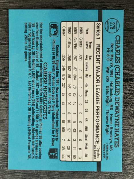 1991 Donruss #278 Charlie Hayes