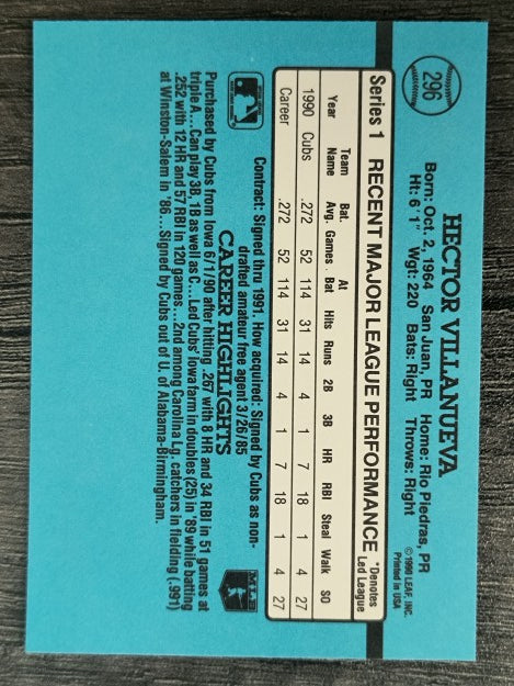 1991 Donruss #296 Hector Villanueva