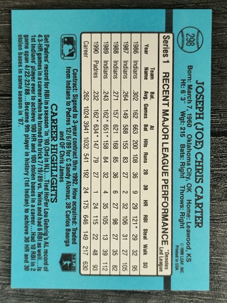 1991 Donruss #298 Joe Carter