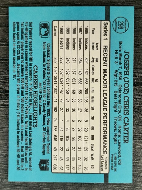 1991 Donruss #298 Joe Carter