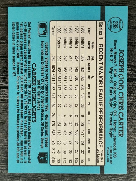 1991 Donruss #298 Joe Carter