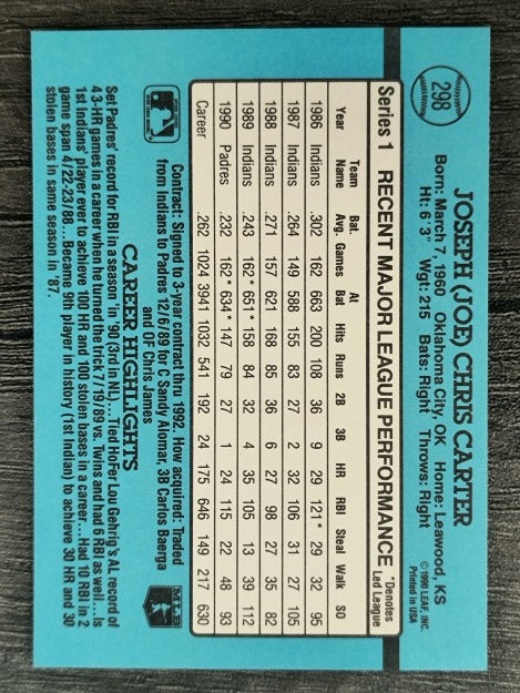 1991 Donruss #298 Joe Carter
