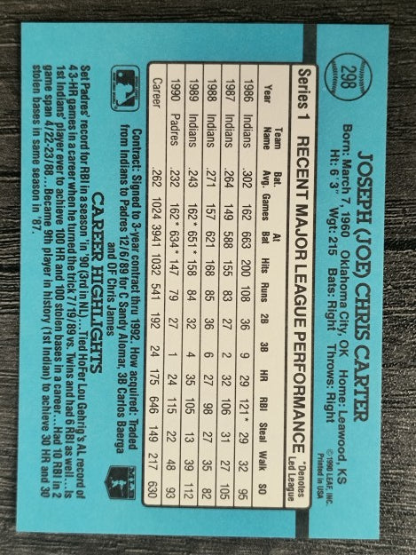 1991 Donruss #298 Joe Carter